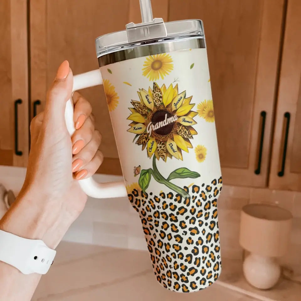 Sunflower Grandma Mom Personalized 40oz Tumbler