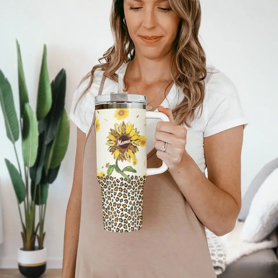 Sunflower Grandma Mom Personalized 40oz Tumbler