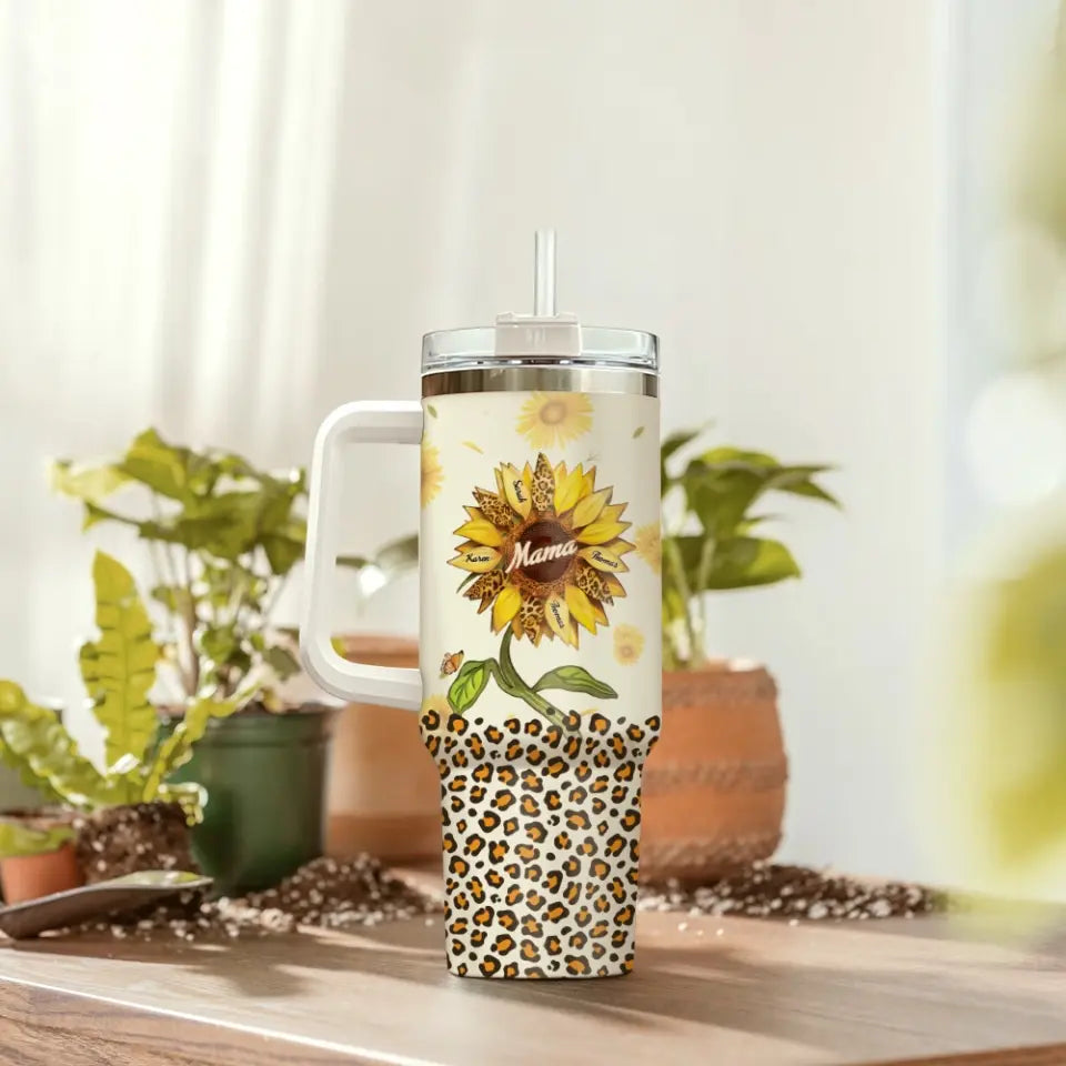 Sunflower Grandma Mom Personalized 40oz Tumbler