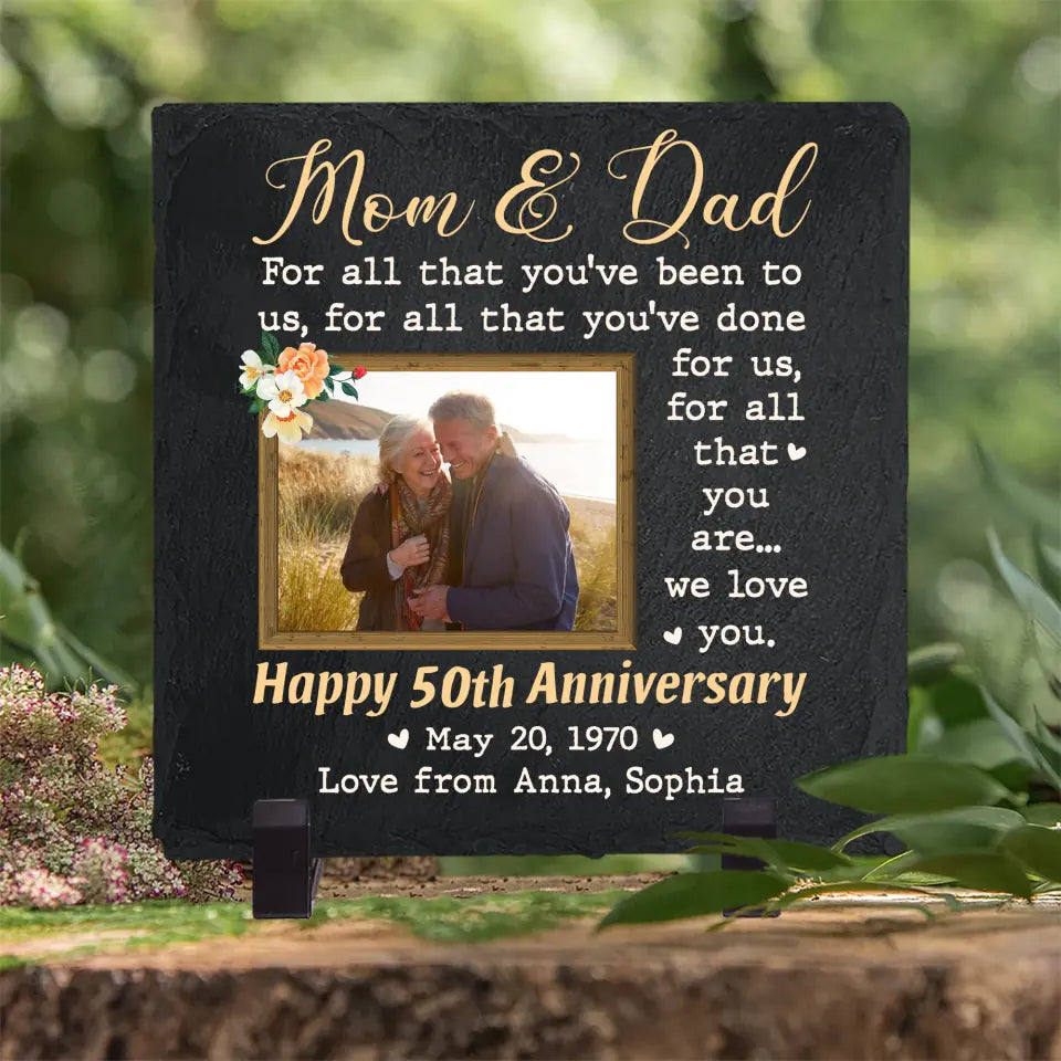 50th Anniversary Gift for Mom and Dad from Kids Printed Stone