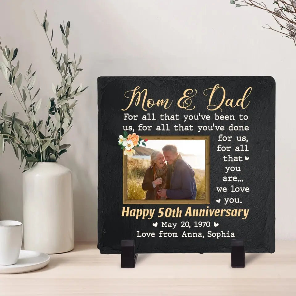 50th Anniversary Gift for Mom and Dad from Kids Printed Stone