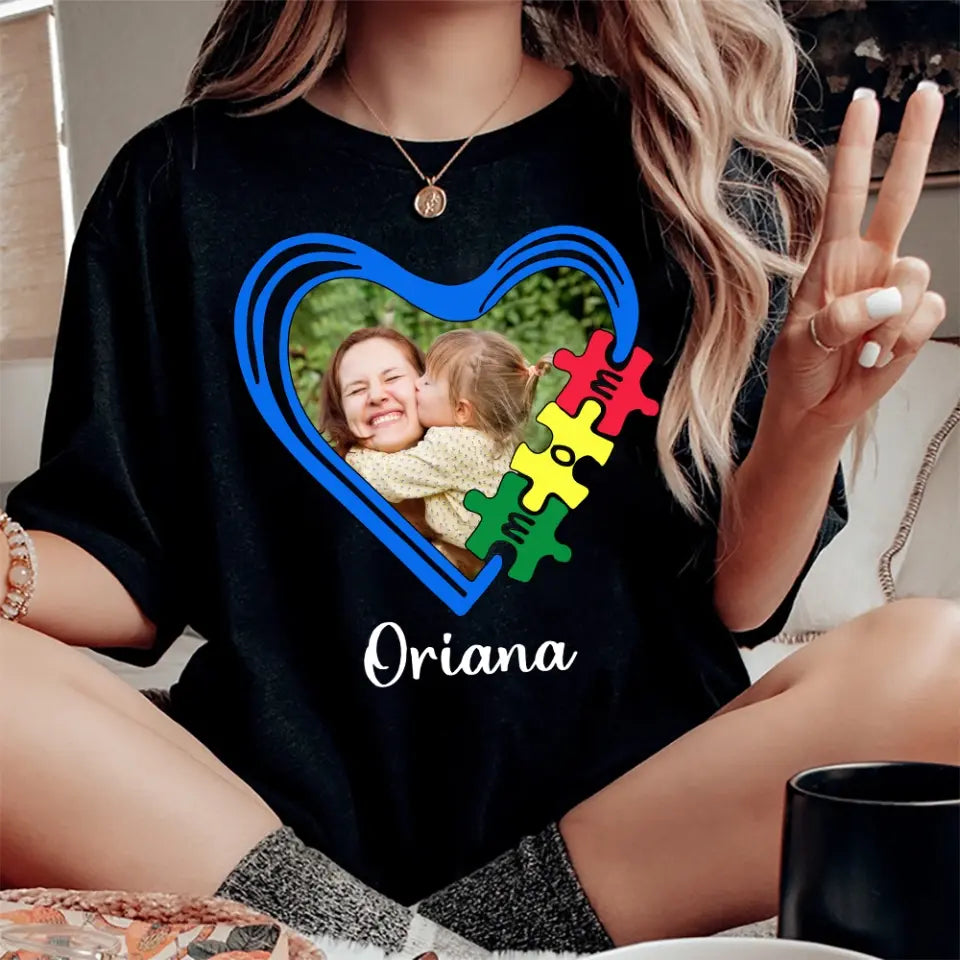 Puzzle Autism Mom Upload Photo Shirt