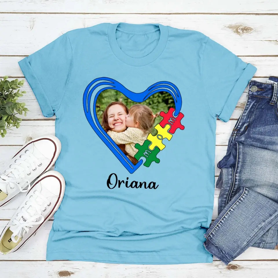 Puzzle Autism Mom Upload Photo Shirt