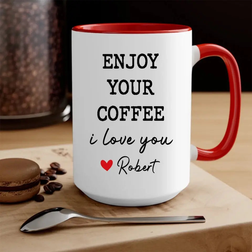 Good Morning Handsome Gift for Him Personalized Face & Name Accent Mug