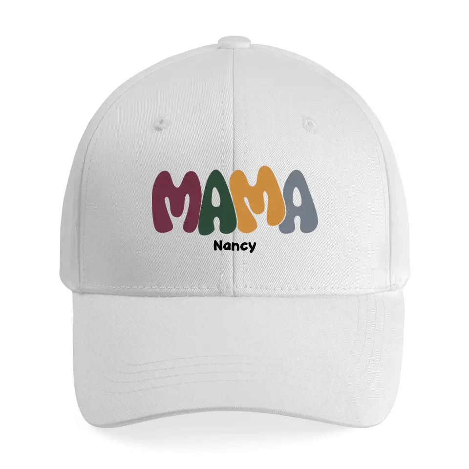 Personalized Mama with Kid's Name Embroidered Cap Gift for Mom
