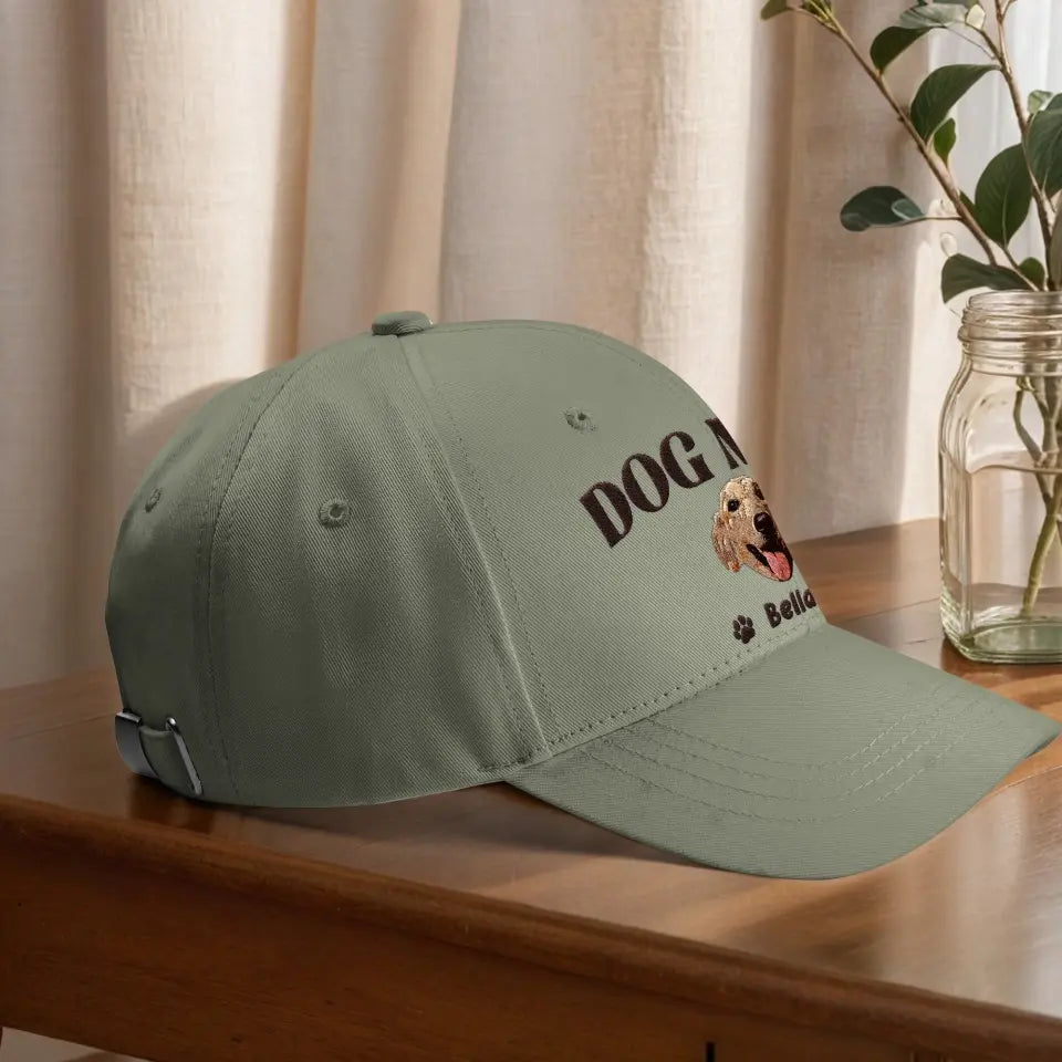 Personalized Dog Face with Name Gift for Dog Mom Embroidered Cap