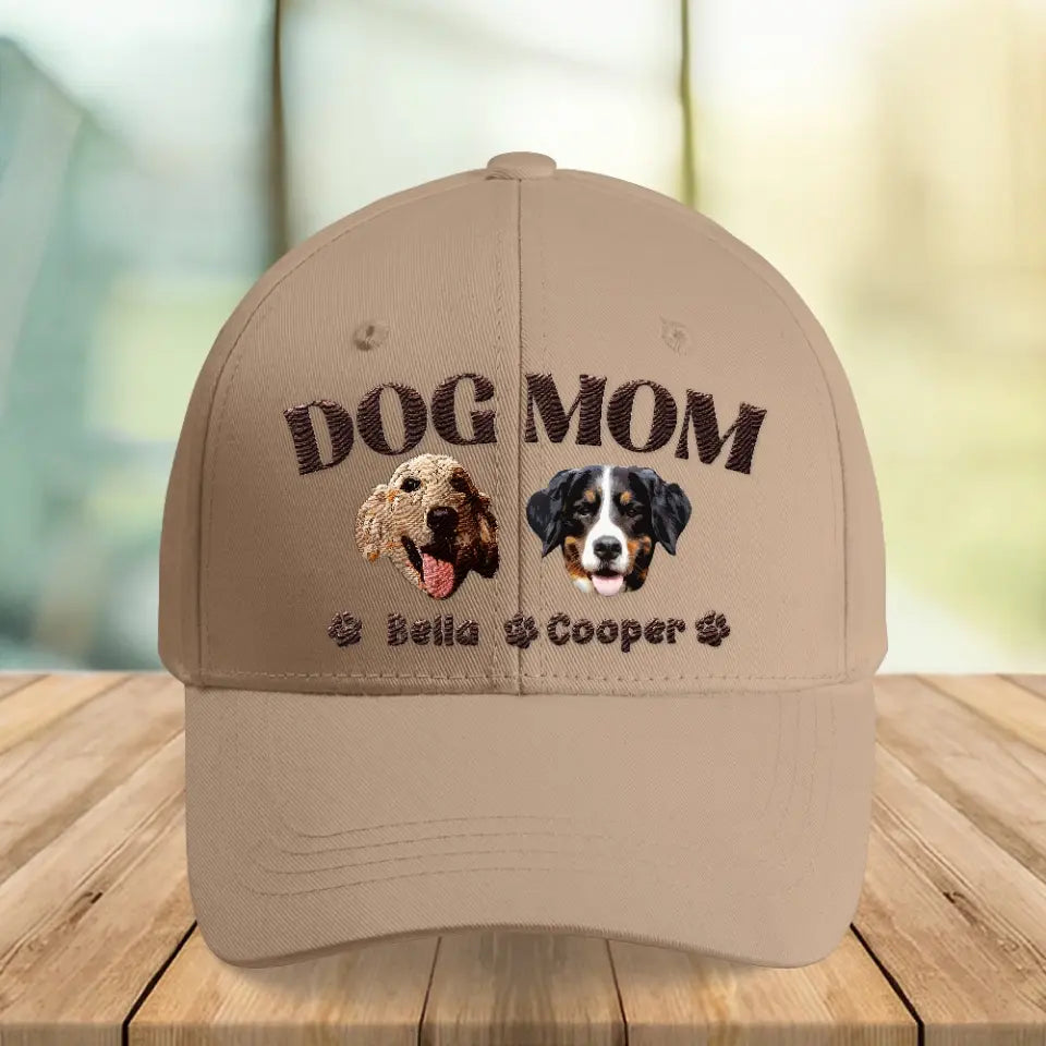 Personalized Dog Face with Name Gift for Dog Mom Embroidered Cap