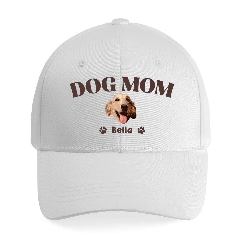 Personalized Dog Face with Name Gift for Dog Mom Embroidered Cap