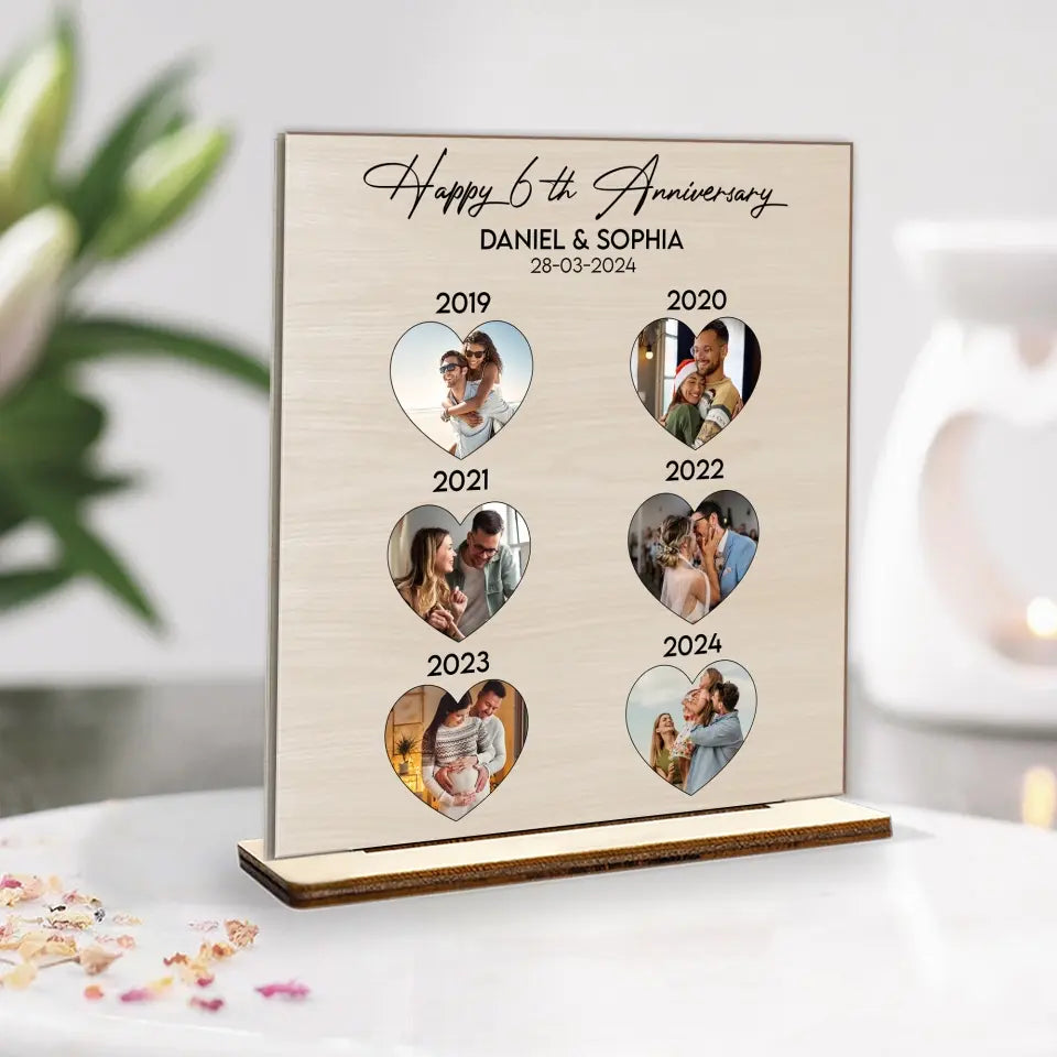 Happy Anniversary 6 Years Personalized Plaque