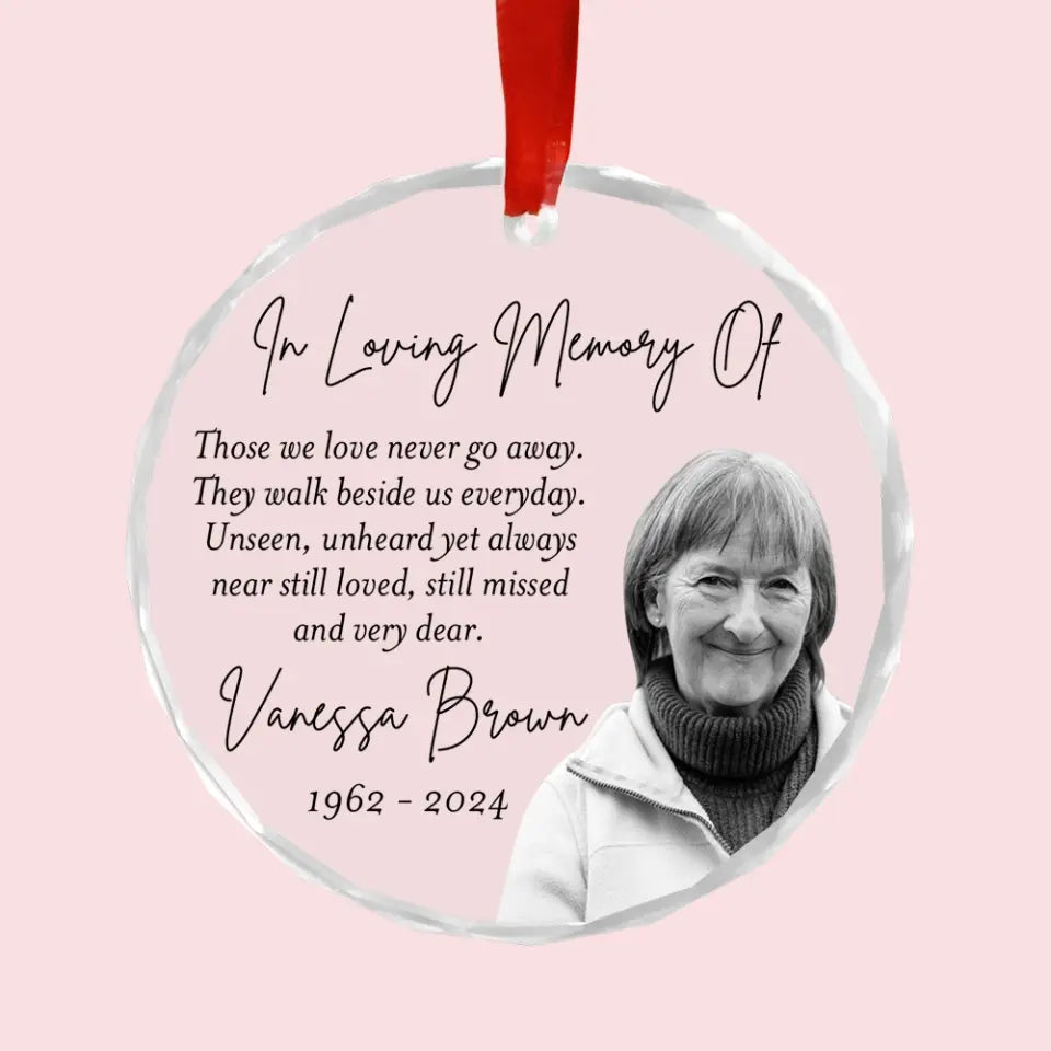 Remembrance Gifts In Loving Memory of Custom Glass Ornament for Loss of a Loved One