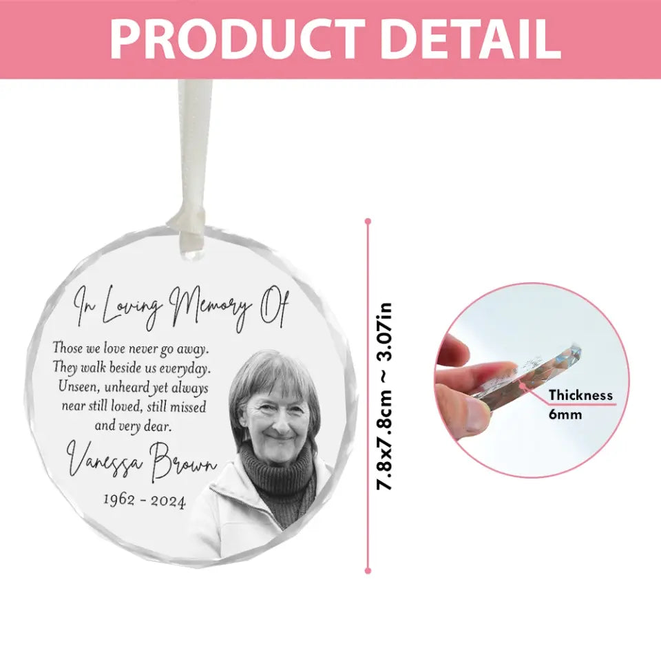 Remembrance Gifts In Loving Memory of Custom Glass Ornament for Loss of a Loved One