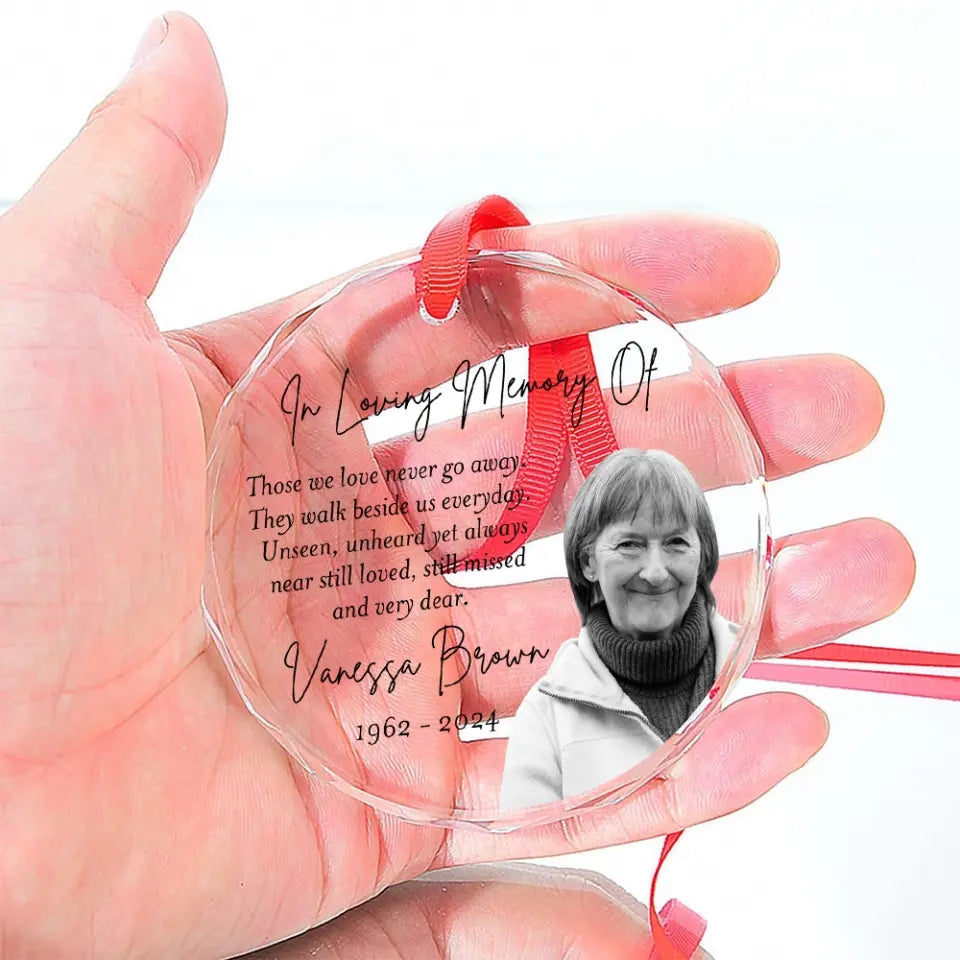 Remembrance Gifts In Loving Memory of Custom Glass Ornament for Loss of a Loved One