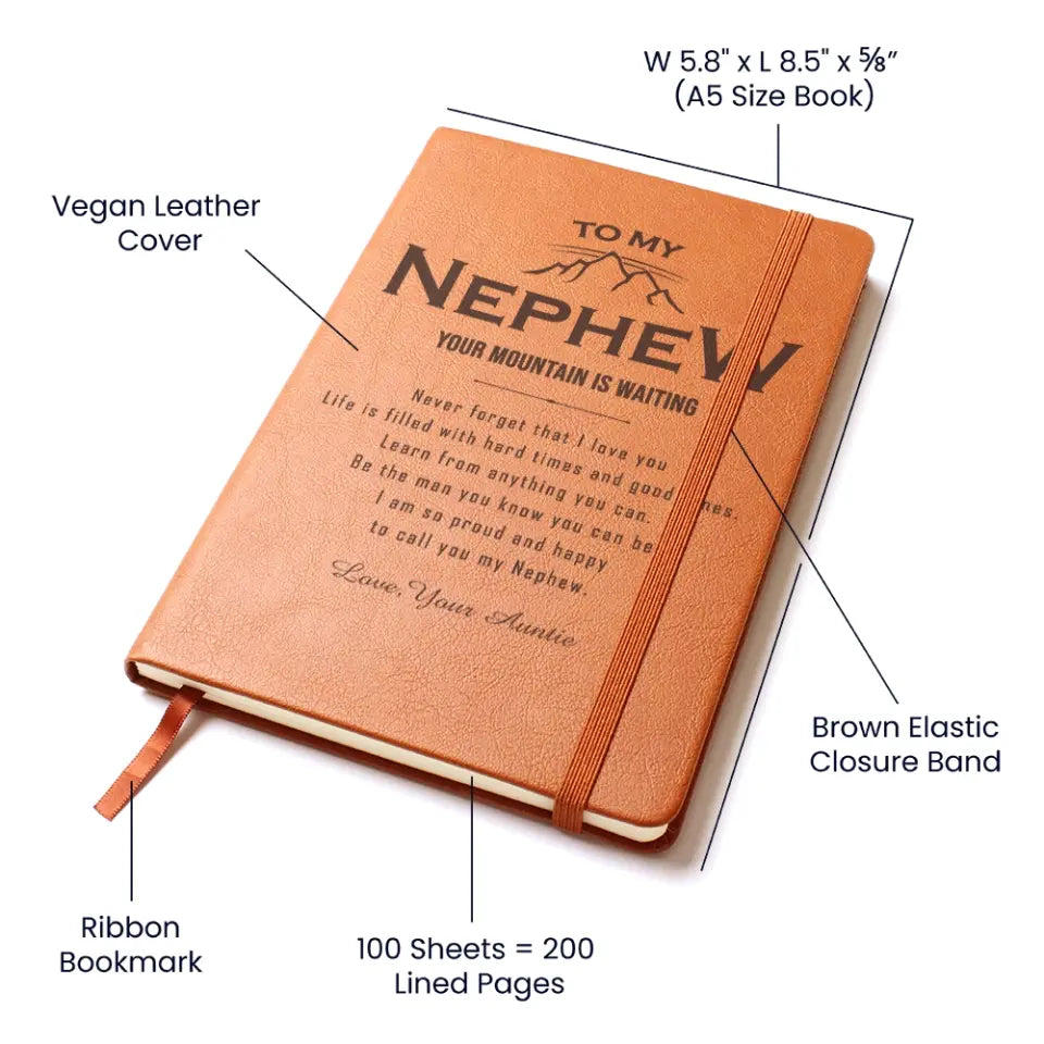 Inspiring Poem for Son/Nephew Leather Journal Birthday Graduation Gifts
