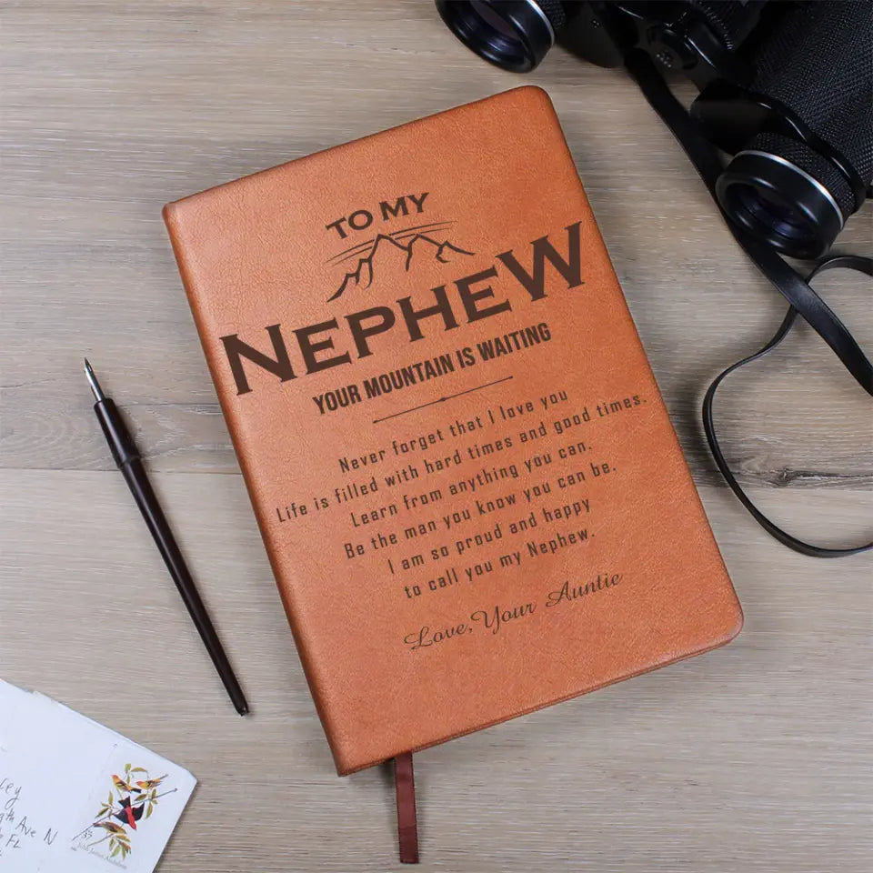 Inspiring Poem for Son/Nephew Leather Journal Birthday Graduation Gifts