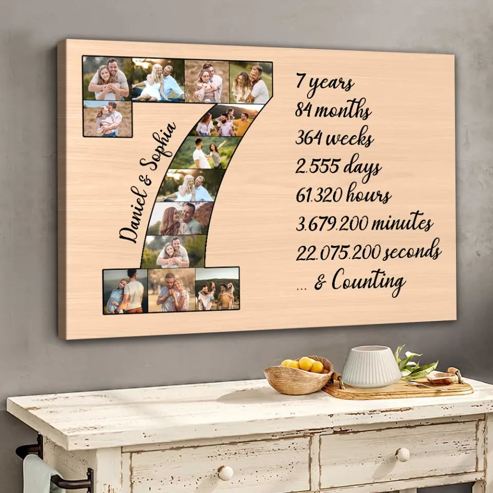 7 Years And Counting Upload Photo Canvas and Poster