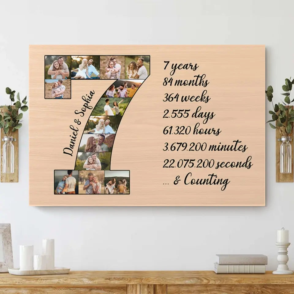 7 Years And Counting Upload Photo Canvas and Poster