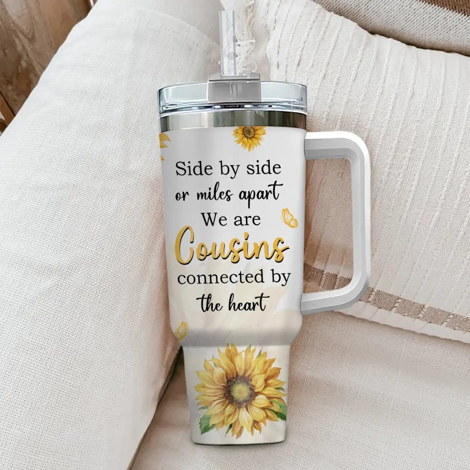 Cousins Connected by the Heart Personalized Photo 40oz Tumbler
