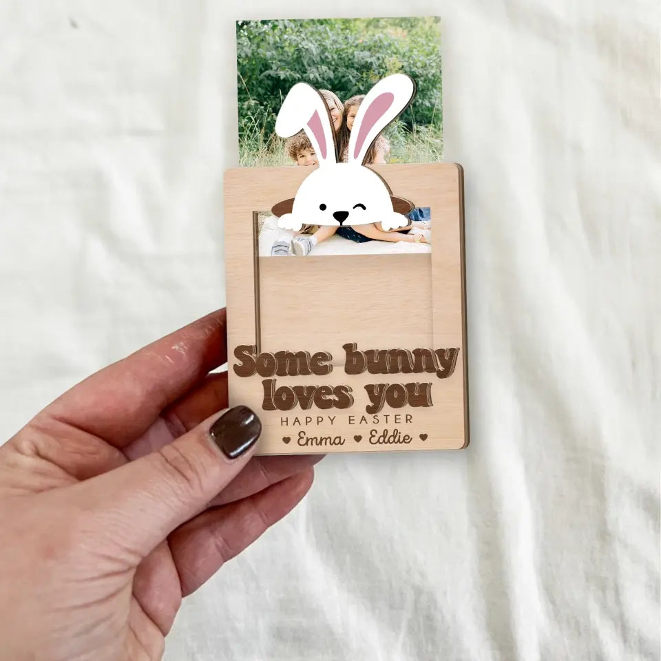 Easter Gift for Mom from Kid Fridge Photo Magnet Some Bunny Loves You