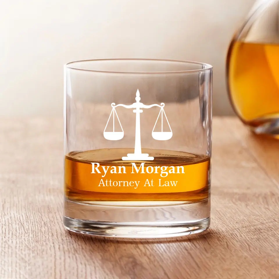 Attorney At Law Custom Bar Glass