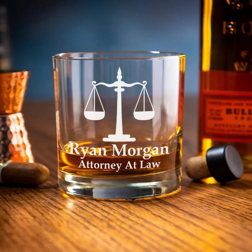 Attorney At Law Custom Bar Glass