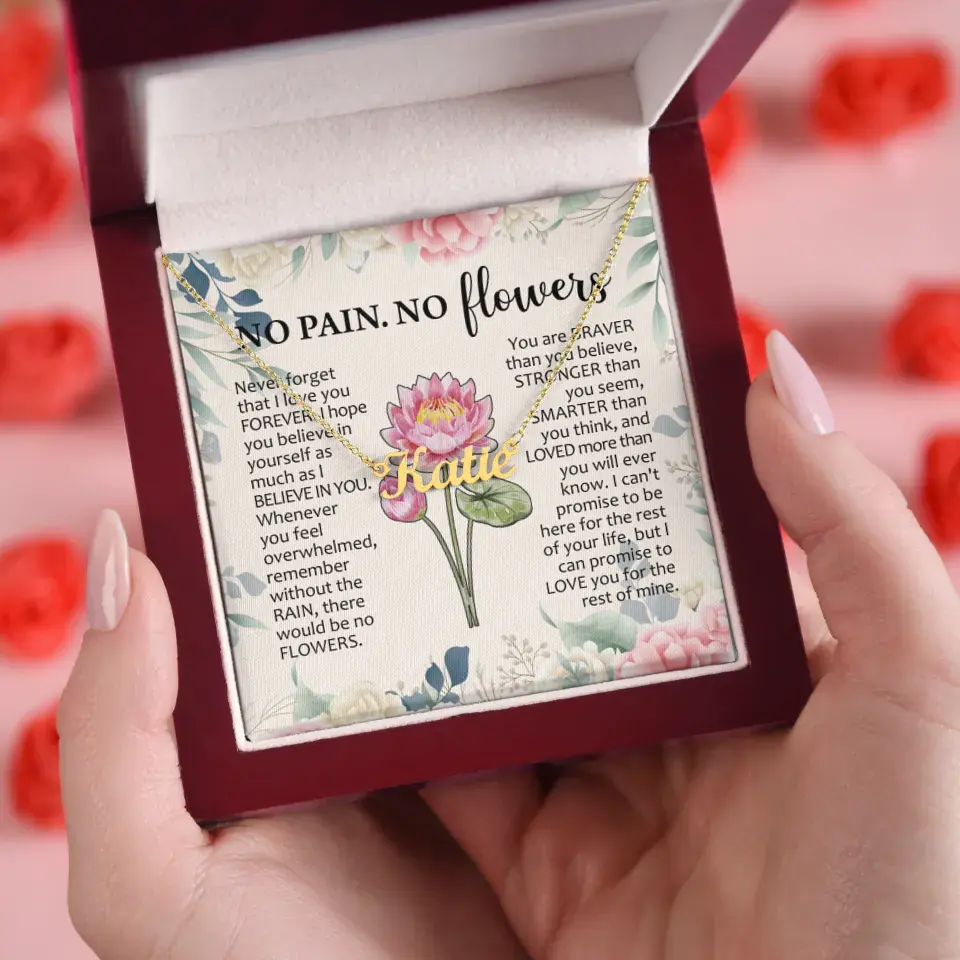 Personalized Birth Month Flowers Name Necklace Inspiring Gift for Women