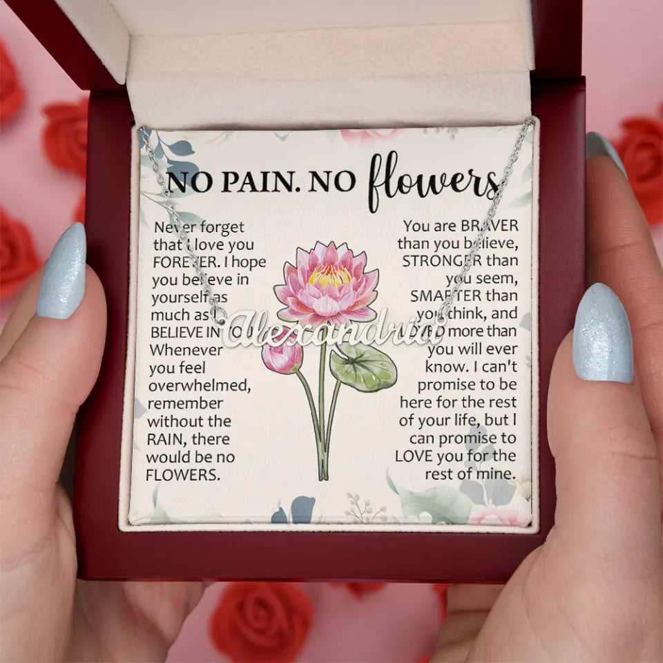 Personalized Birth Month Flowers Name Necklace Inspiring Gift for Women