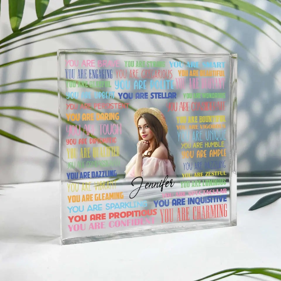 Encouraging Acrylic Plaque Birthday Gift for Girls Custom Name & Photo