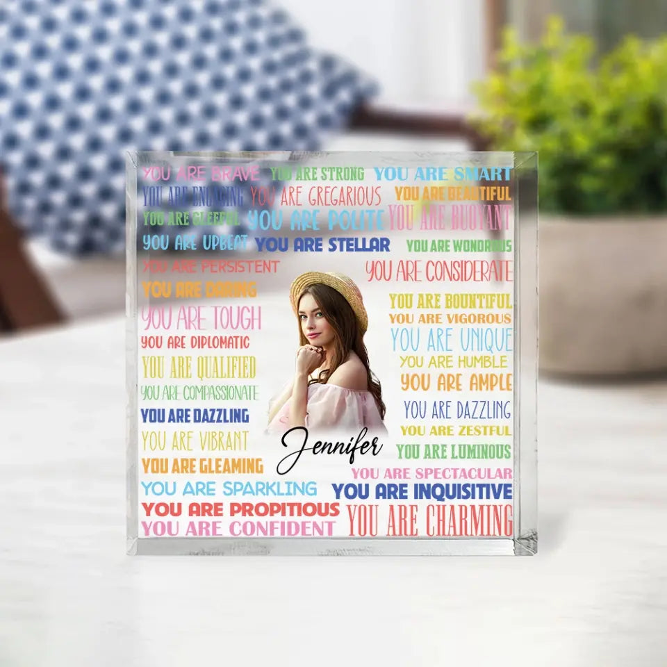 Encouraging Acrylic Plaque Birthday Gift for Girls Custom Name & Photo