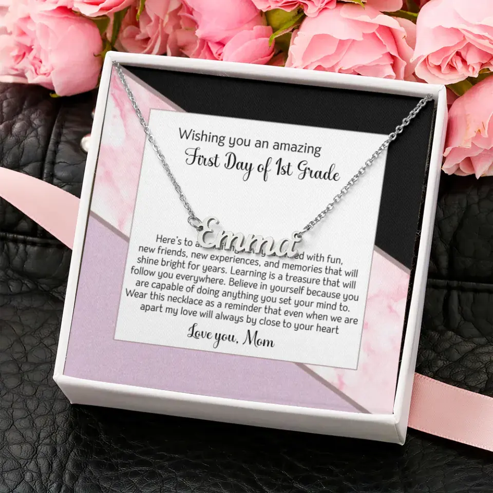 First Day Of The First Grade Custom Name Necklace