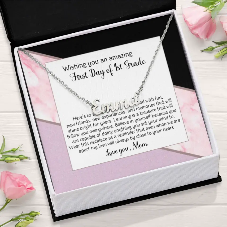 First Day Of The First Grade Custom Name Necklace