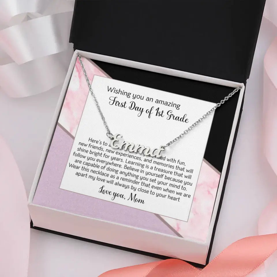First Day Of The First Grade Custom Name Necklace
