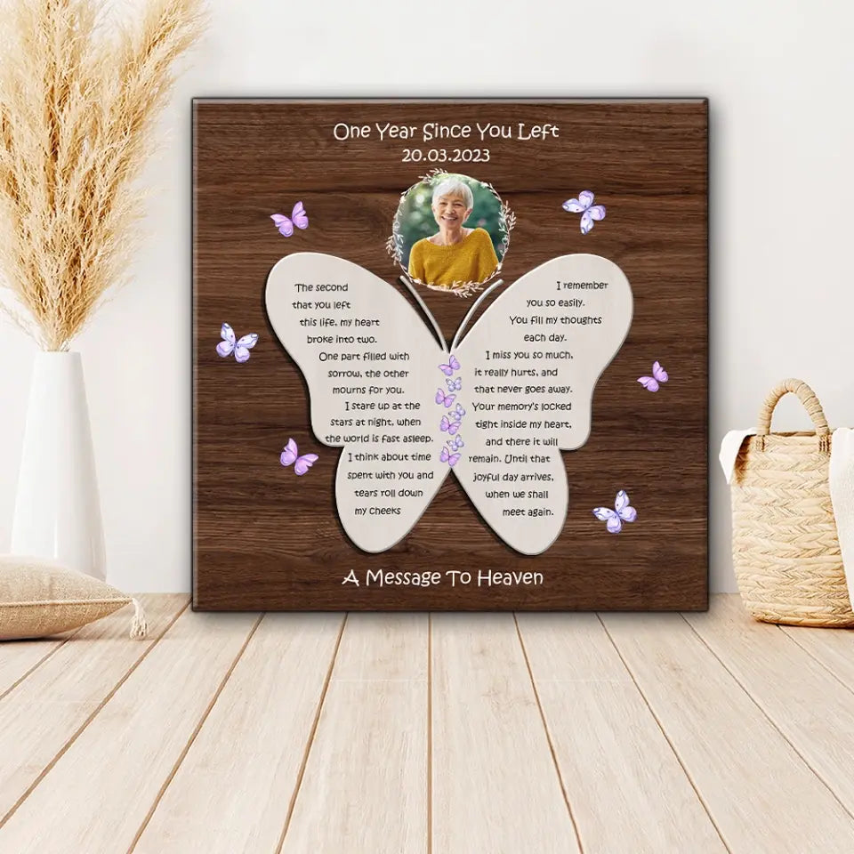 One Year Since You Left Custom Wooden Art Memorial Gift