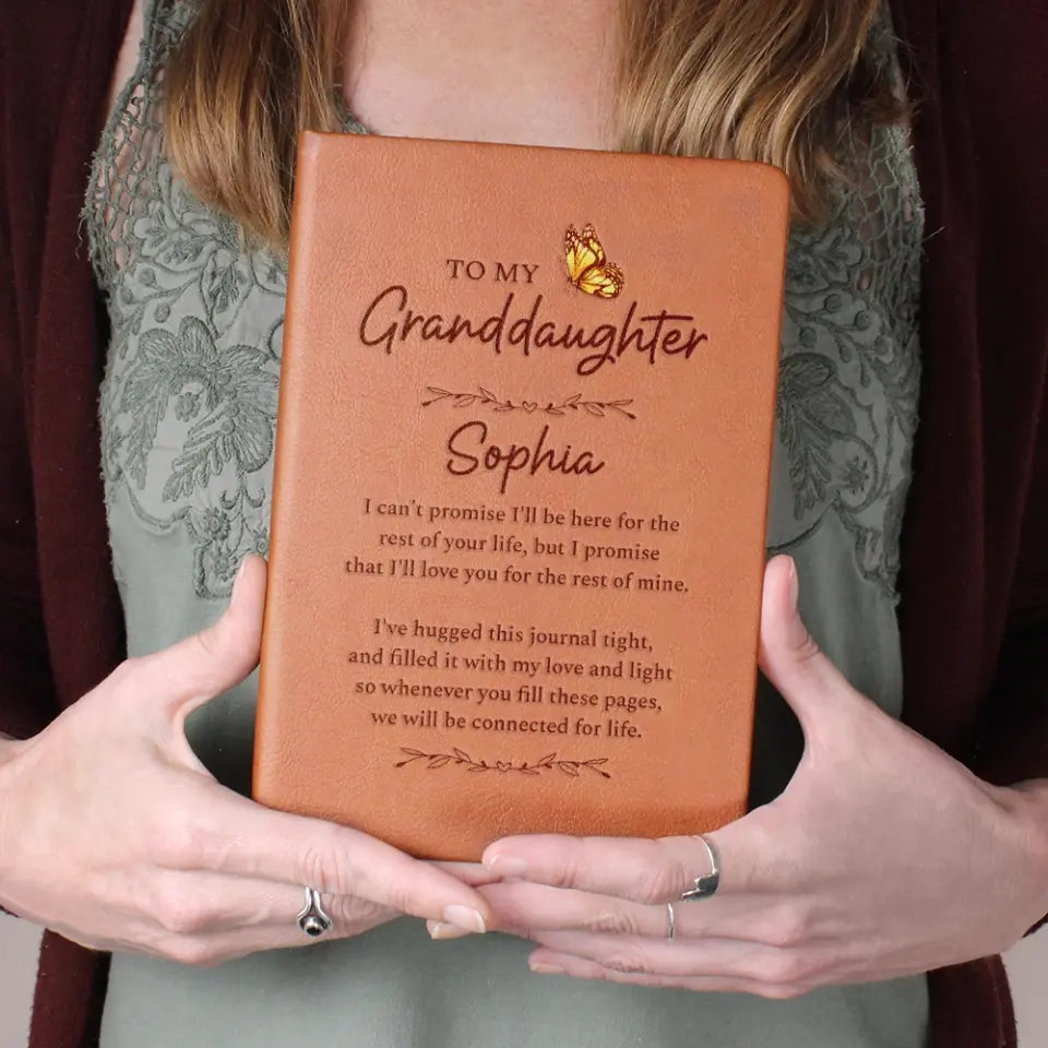 To My Granddaughter Personalized Graphic Leather Journal
