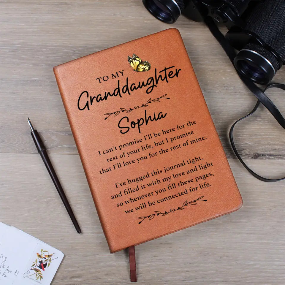 To My Granddaughter Personalized Graphic Leather Journal