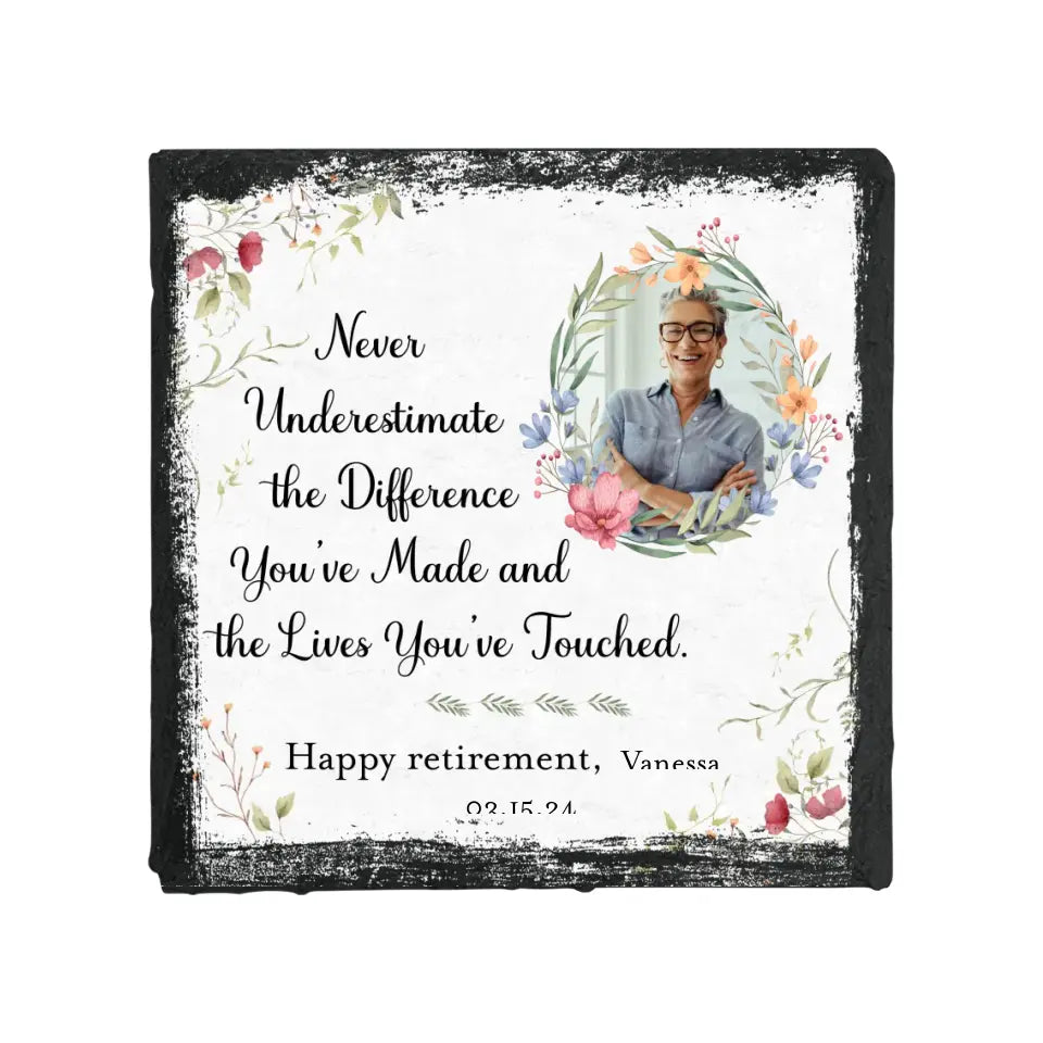 Happy Retirement Keepsake for Boss Coworker Personalized Photo Stone
