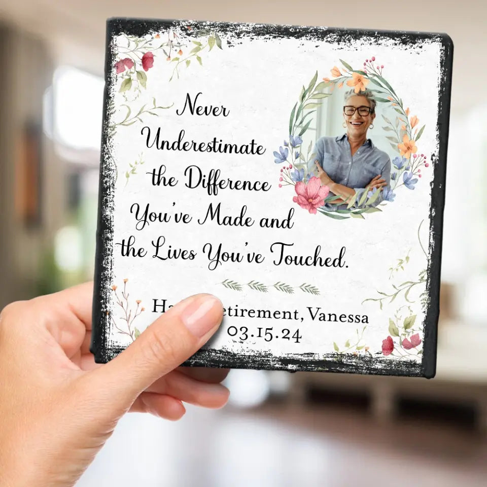 Happy Retirement Keepsake for Boss Coworker Personalized Photo Stone