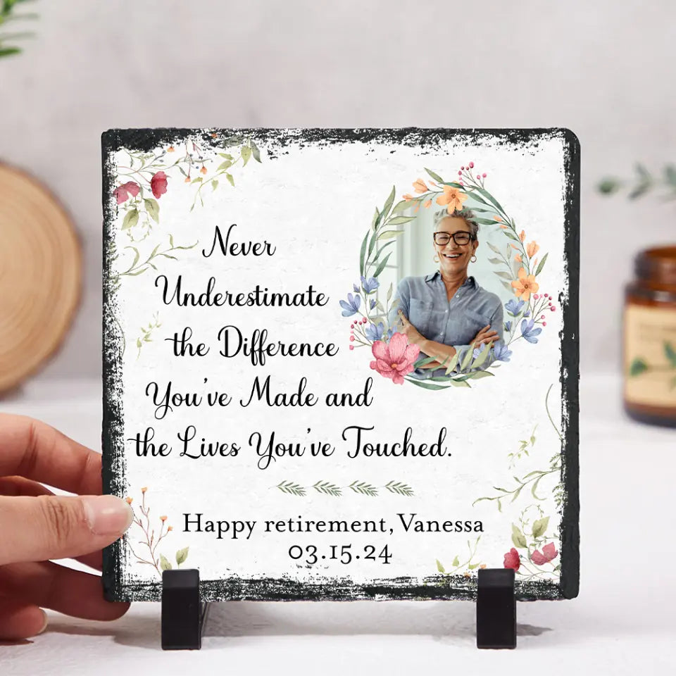 Happy Retirement Keepsake for Boss Coworker Personalized Photo Stone