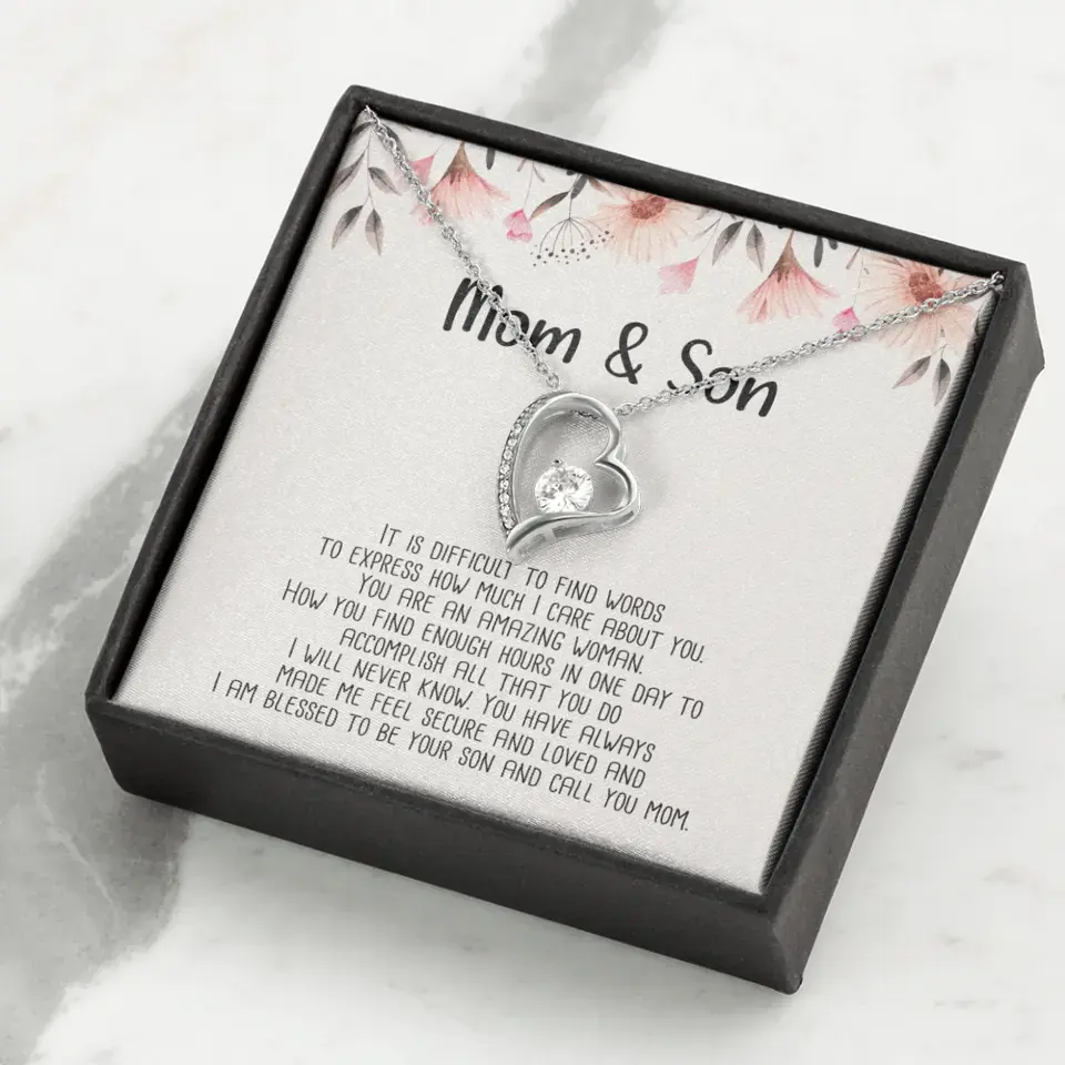 Mom & Son Message from Son to Mommy Necklace Gift for Mother's Day Birthday