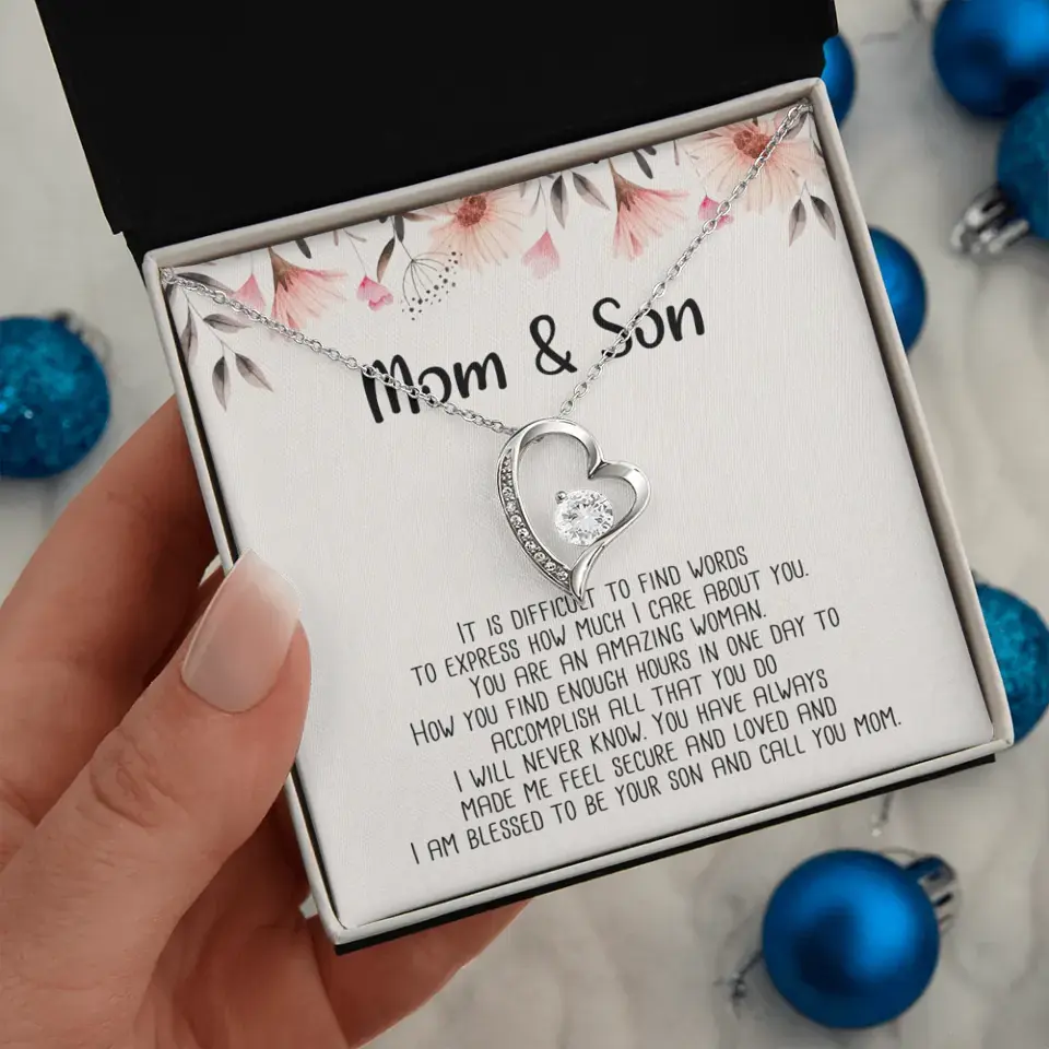 Mom & Son Message from Son to Mommy Necklace Gift for Mother's Day Birthday