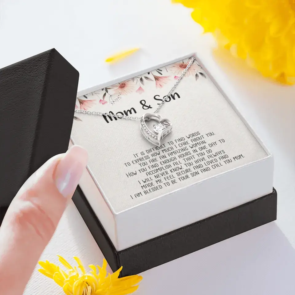 Mom & Son Message from Son to Mommy Necklace Gift for Mother's Day Birthday