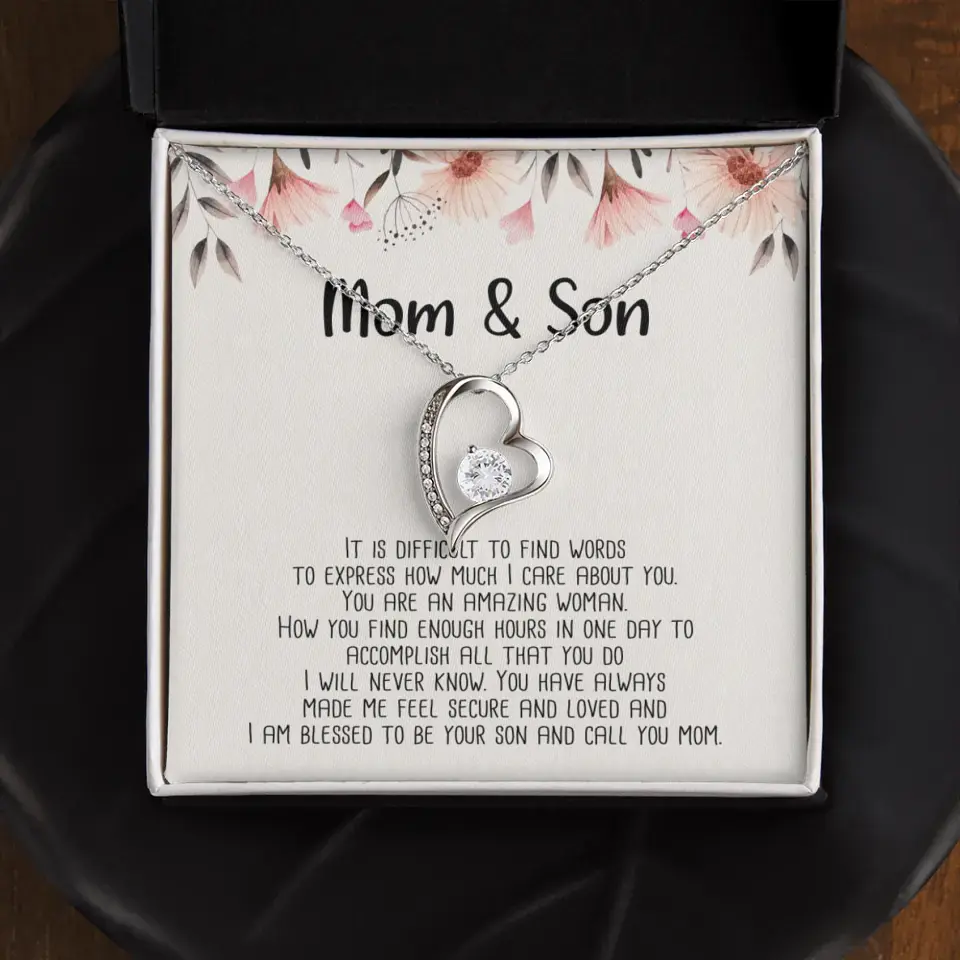 Mom & Son Message from Son to Mommy Necklace Gift for Mother's Day Birthday