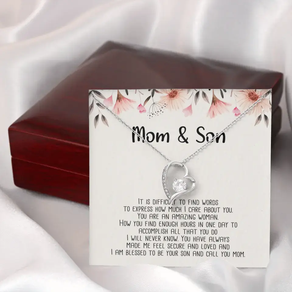 Mom & Son Message from Son to Mommy Necklace Gift for Mother's Day Birthday