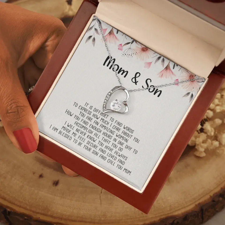 Mom & Son Message from Son to Mommy Necklace Gift for Mother's Day Birthday