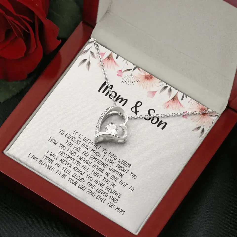 Mom & Son Message from Son to Mommy Necklace Gift for Mother's Day Birthday