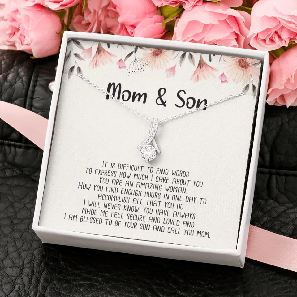 Mom & Son Message from Son to Mommy Necklace Gift for Mother's Day Birthday