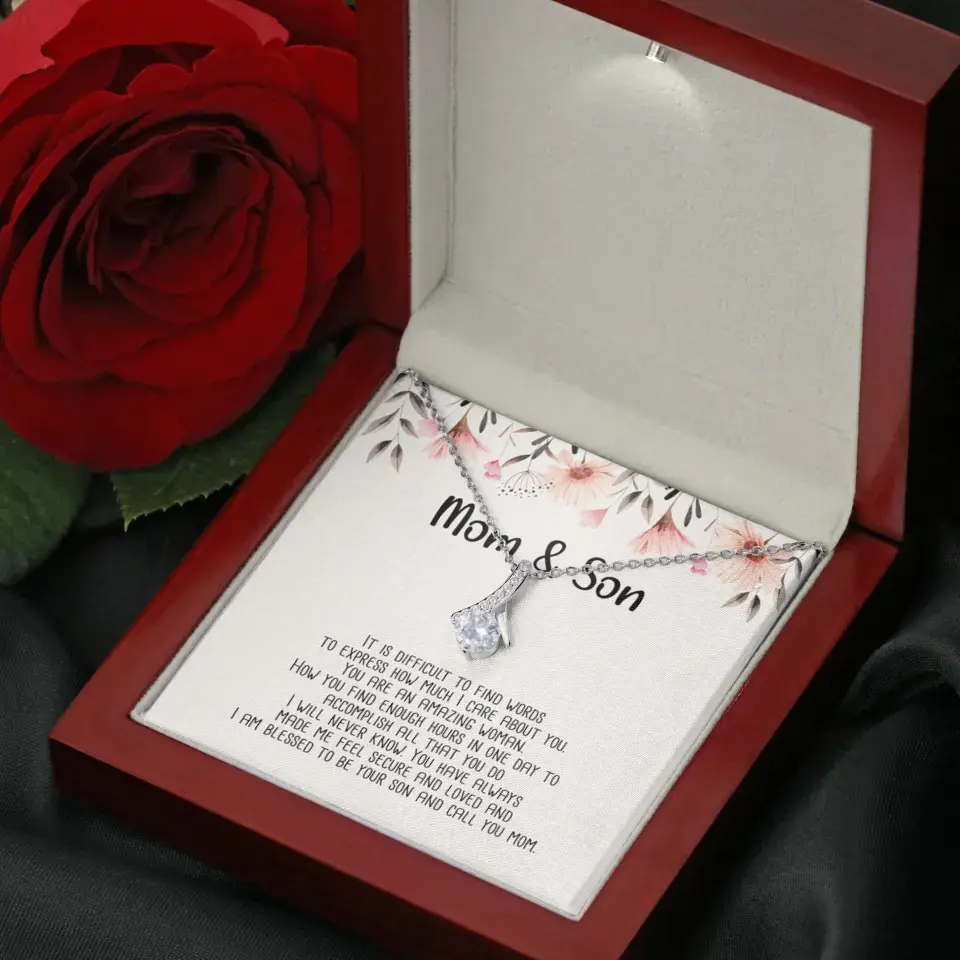 Mom & Son Message from Son to Mommy Necklace Gift for Mother's Day Birthday