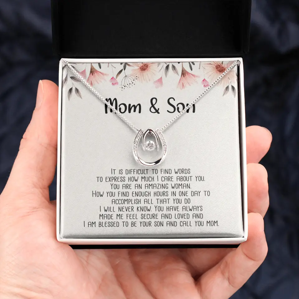 Mom & Son Message from Son to Mommy Necklace Gift for Mother's Day Birthday