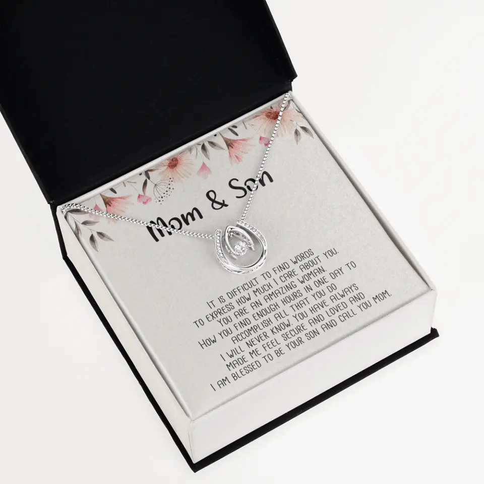 Mom & Son Message from Son to Mommy Necklace Gift for Mother's Day Birthday