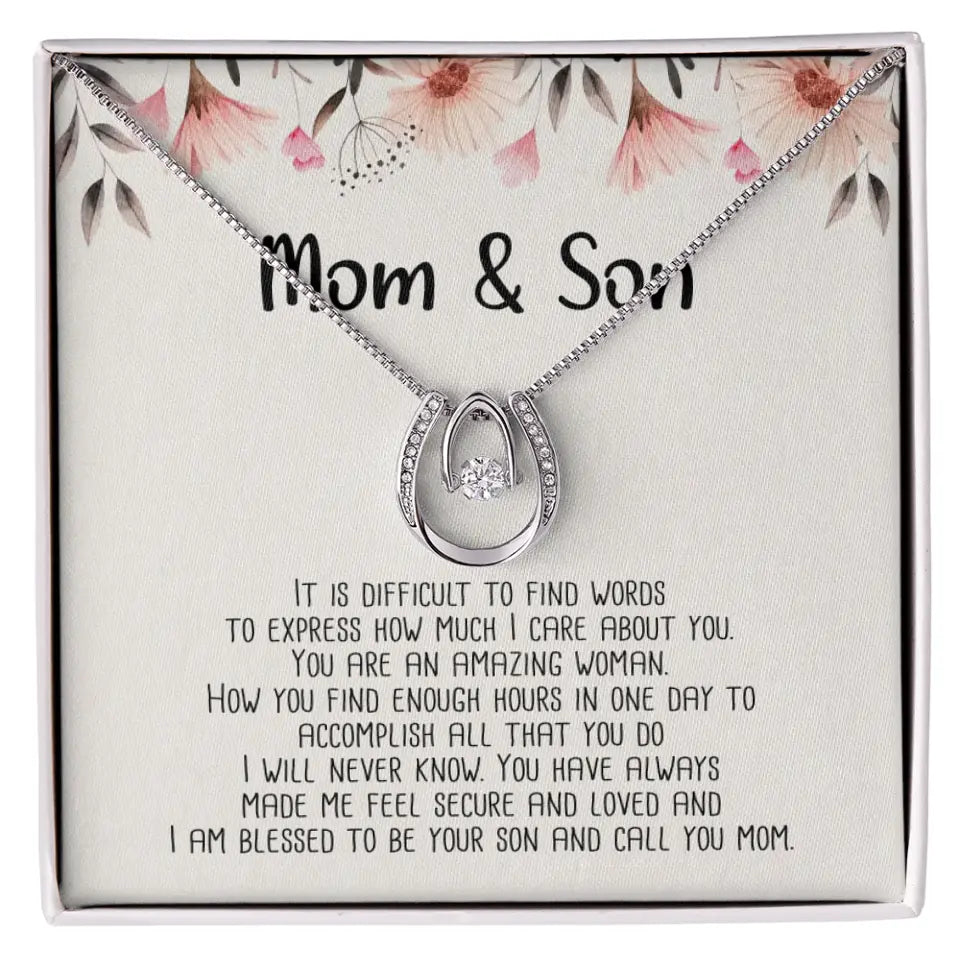 Mom & Son Message from Son to Mommy Necklace Gift for Mother's Day Birthday