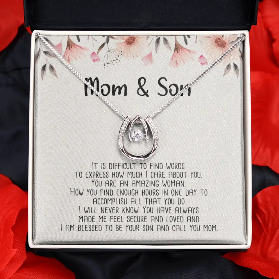 Mom & Son Message from Son to Mommy Necklace Gift for Mother's Day Birthday